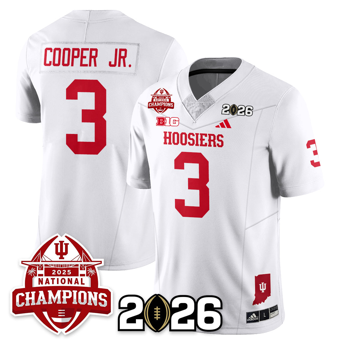 Indiana Hoosiers Vapor Limited Football Jersey V2 - 2025 National Champions - All Stitched