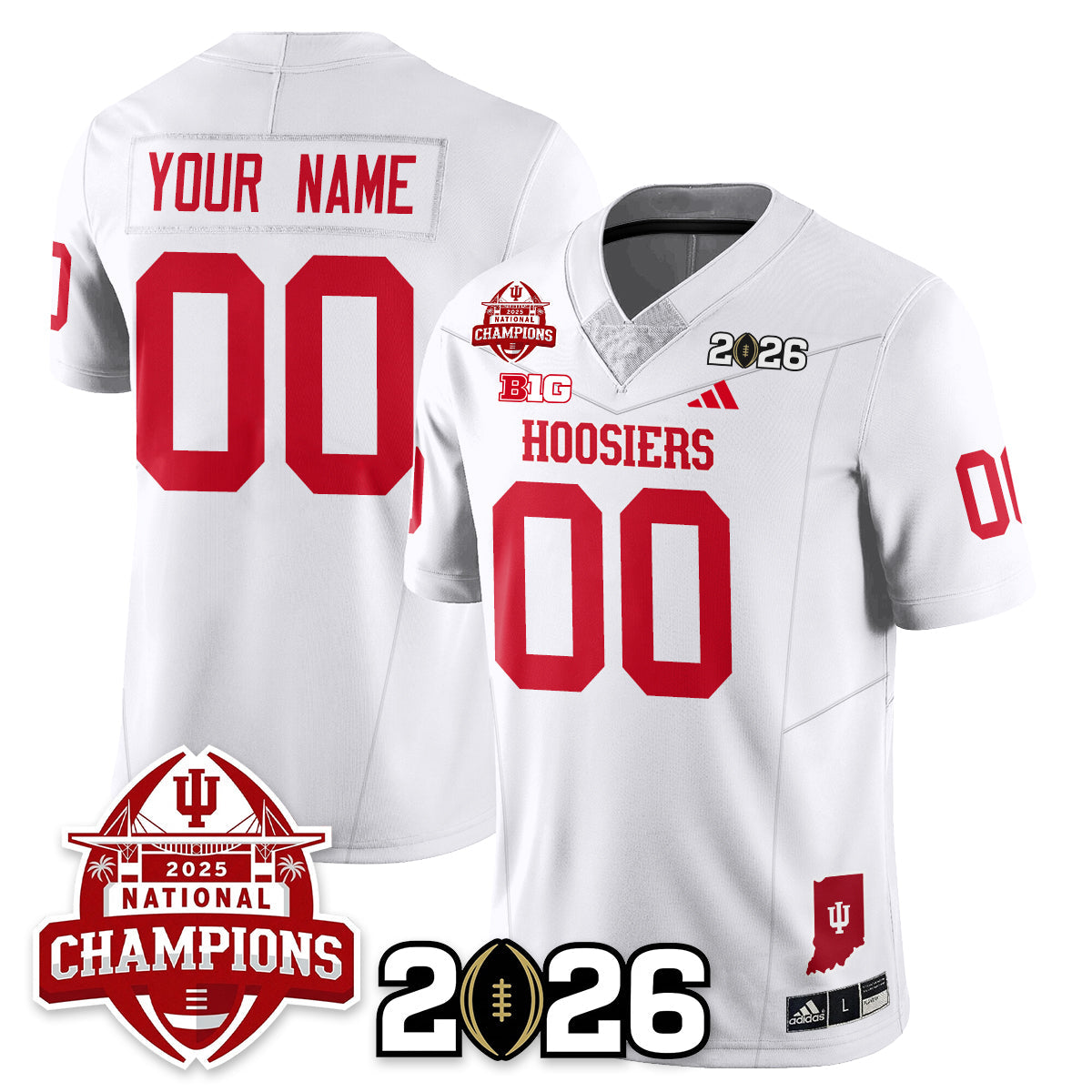 Custom Indiana Hoosiers Vapor Limited Football Jersey V2 - 2025 National Champions - All Stitched