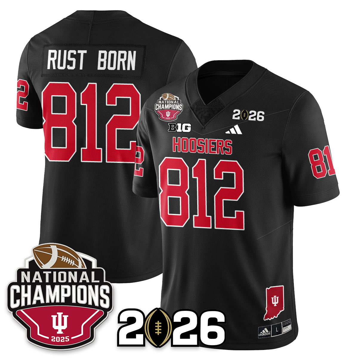 Indiana Hoosiers Vapor Limited Football Jersey V3 - 2025 National Champions - All Stitched