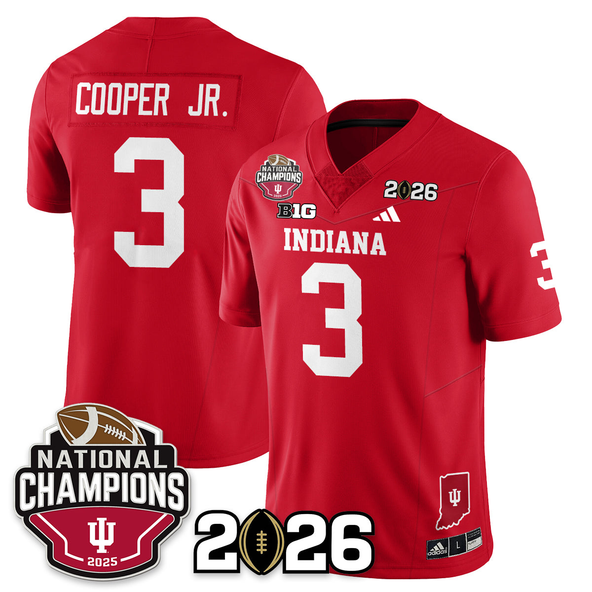 Indiana Hoosiers Vapor Limited Football Jersey V3 - 2025 National Champions - All Stitched