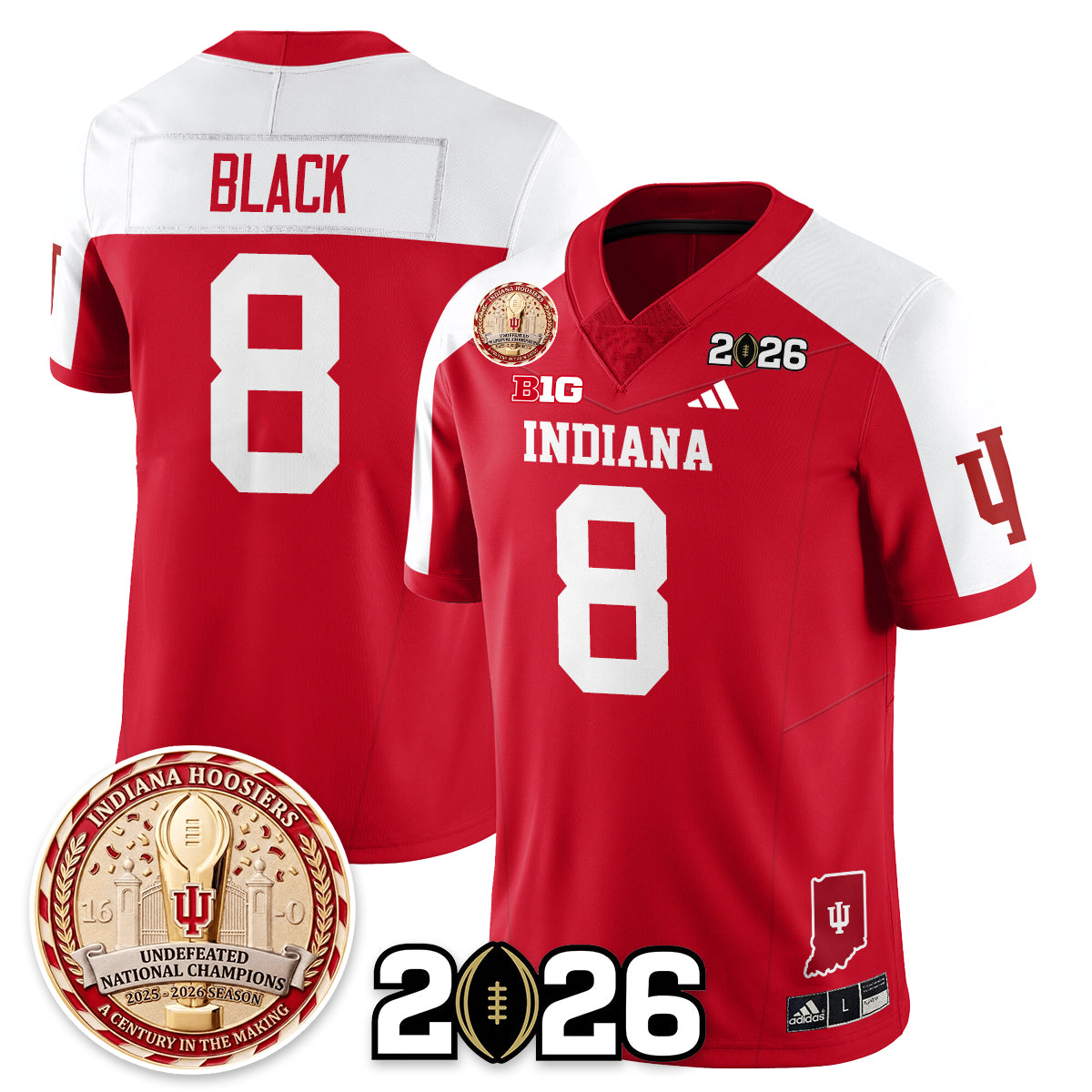 Indiana Hoosiers Vapor Limited Football Jersey V4 - 2025 National Champions - All Stitched