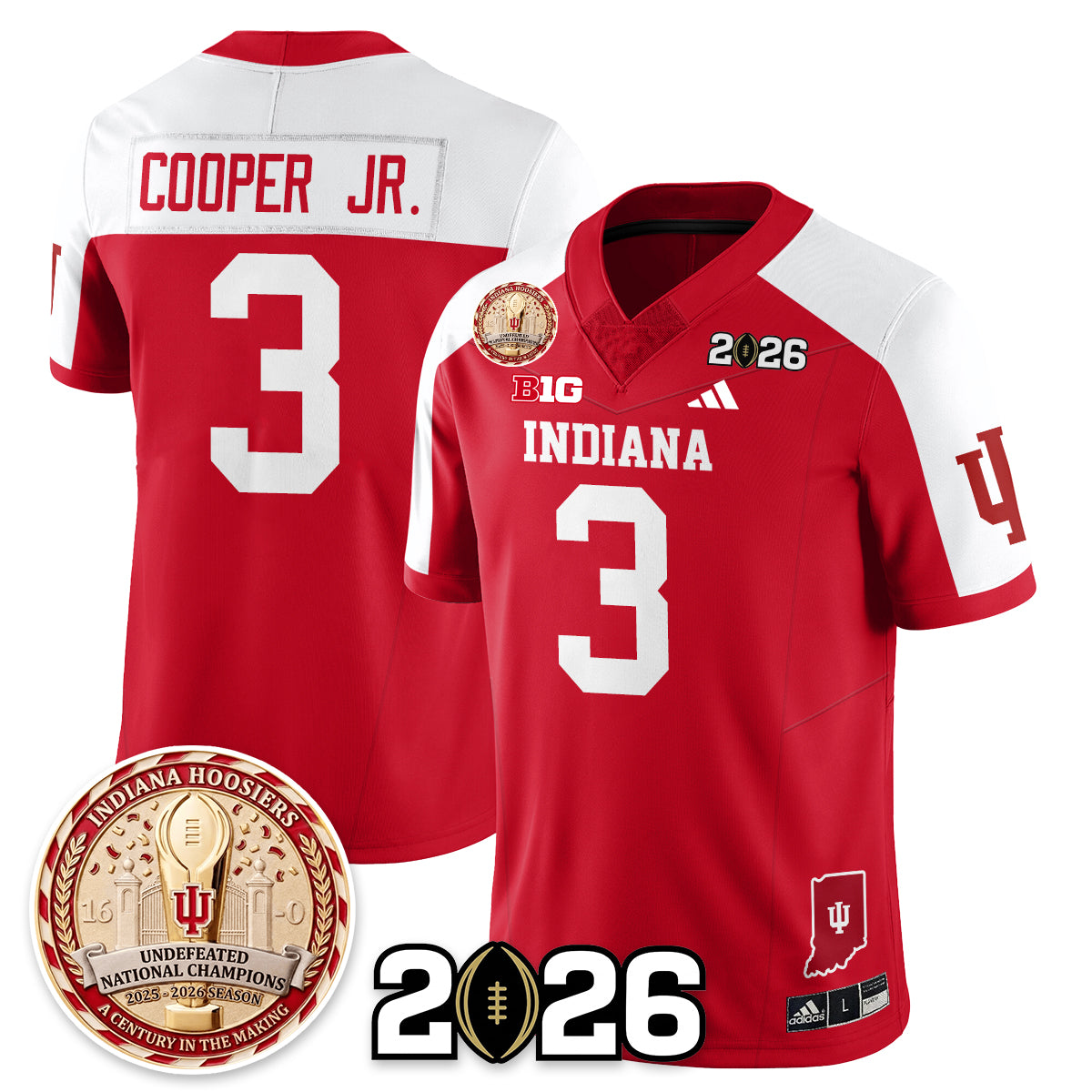 Indiana Hoosiers Vapor Limited Football Jersey V4 - 2025 National Champions - All Stitched