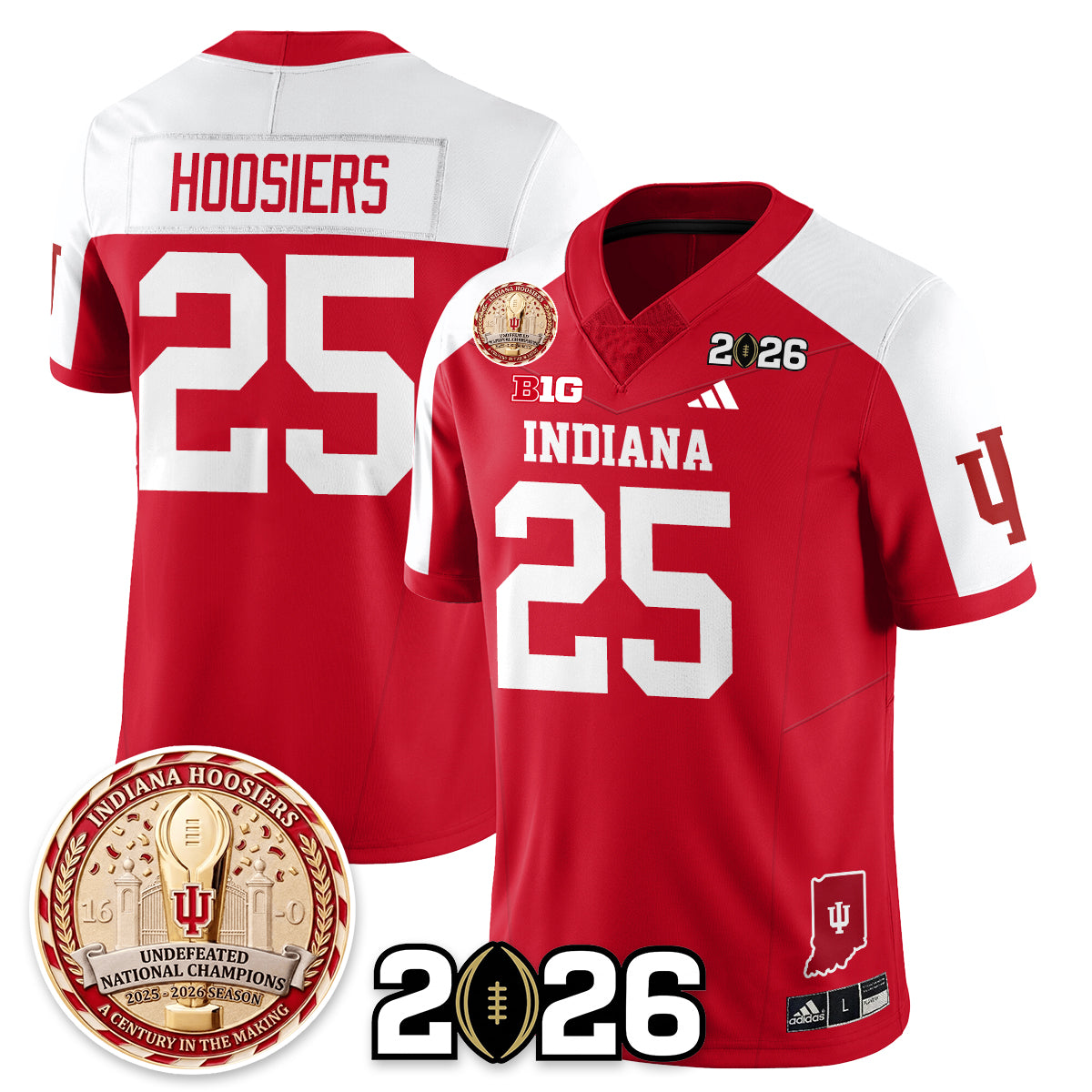 Indiana Hoosiers Vapor Limited Football Jersey V4 - 2025 National Champions - All Stitched