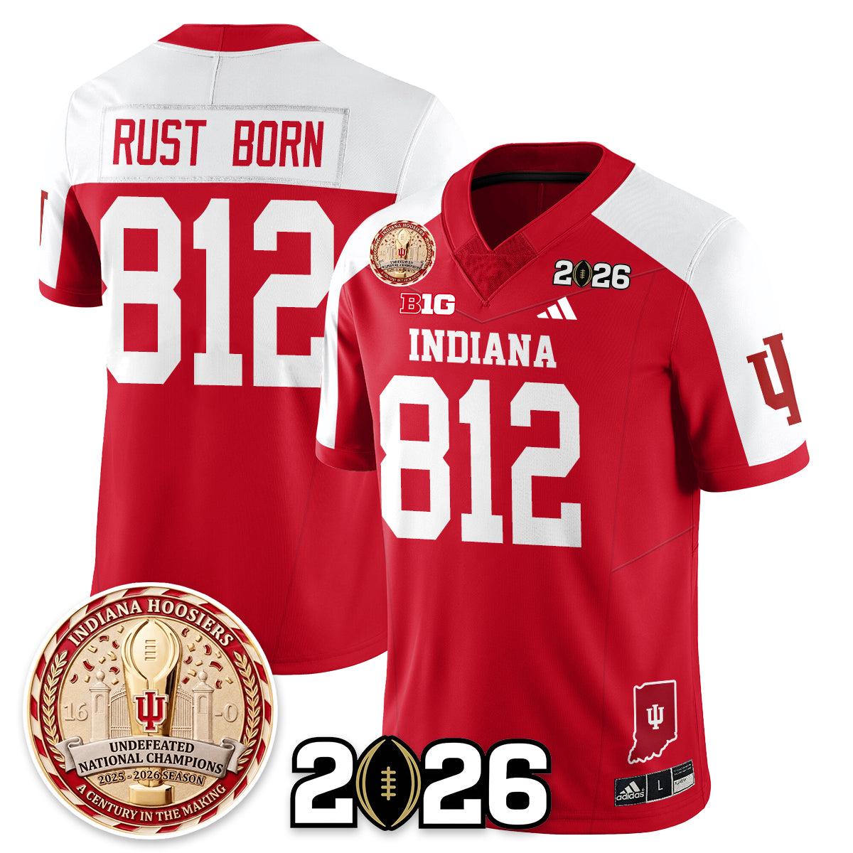 Indiana Hoosiers Vapor Limited Football Jersey V4 - 2025 National Champions - All Stitched