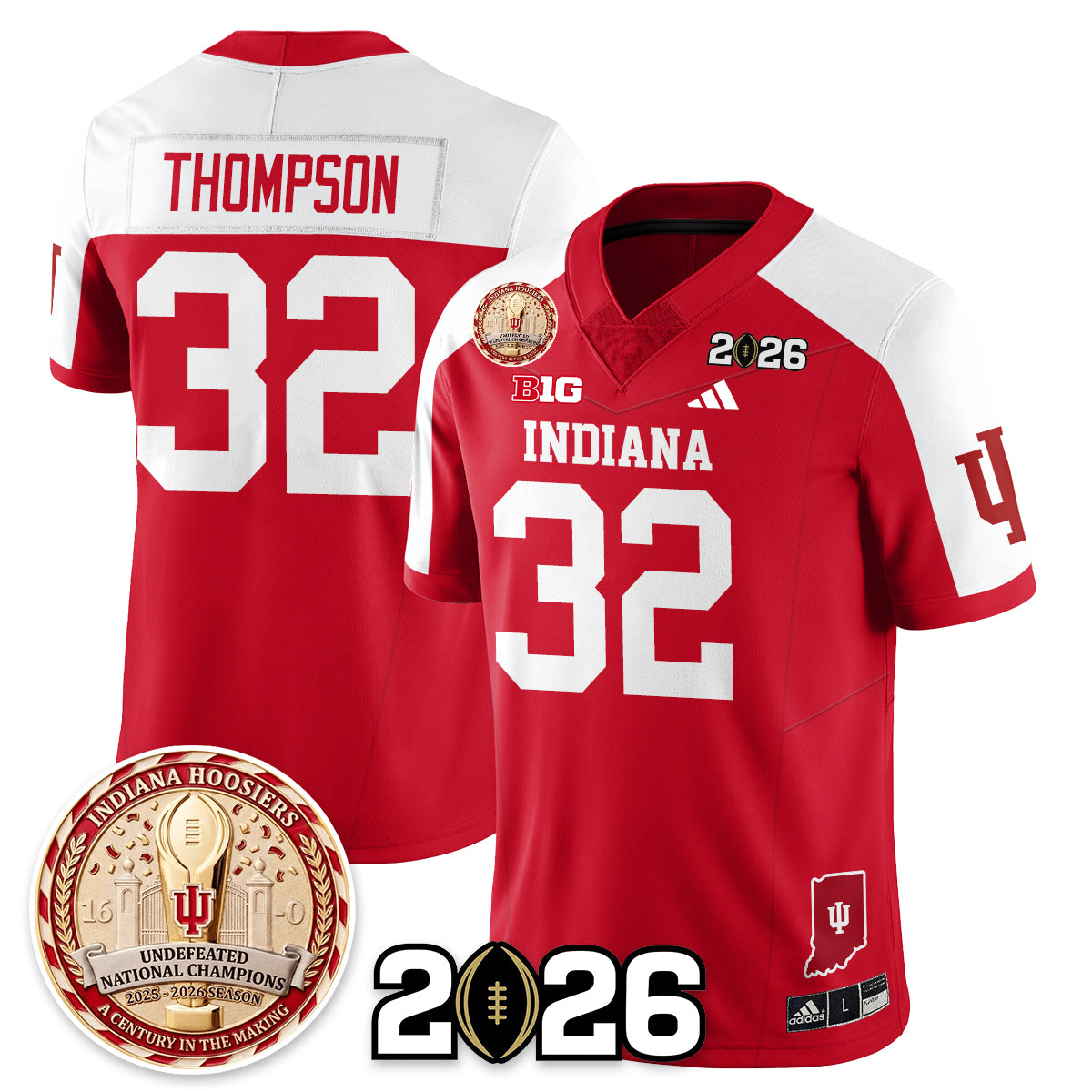 Indiana Hoosiers Vapor Limited Football Jersey V4 - 2025 National Champions - All Stitched