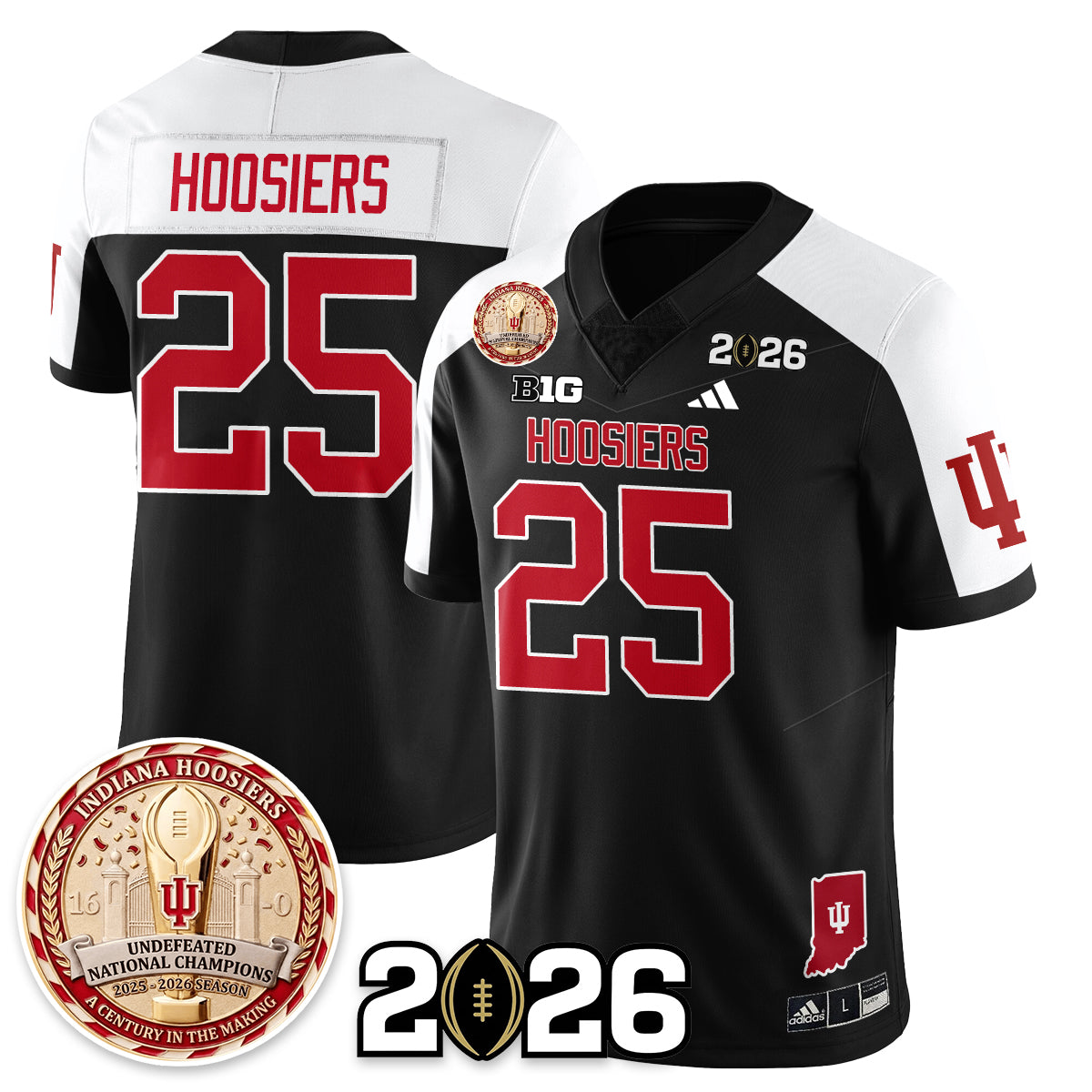 Indiana Hoosiers Vapor Limited Football Jersey V4 - 2025 National Champions - All Stitched