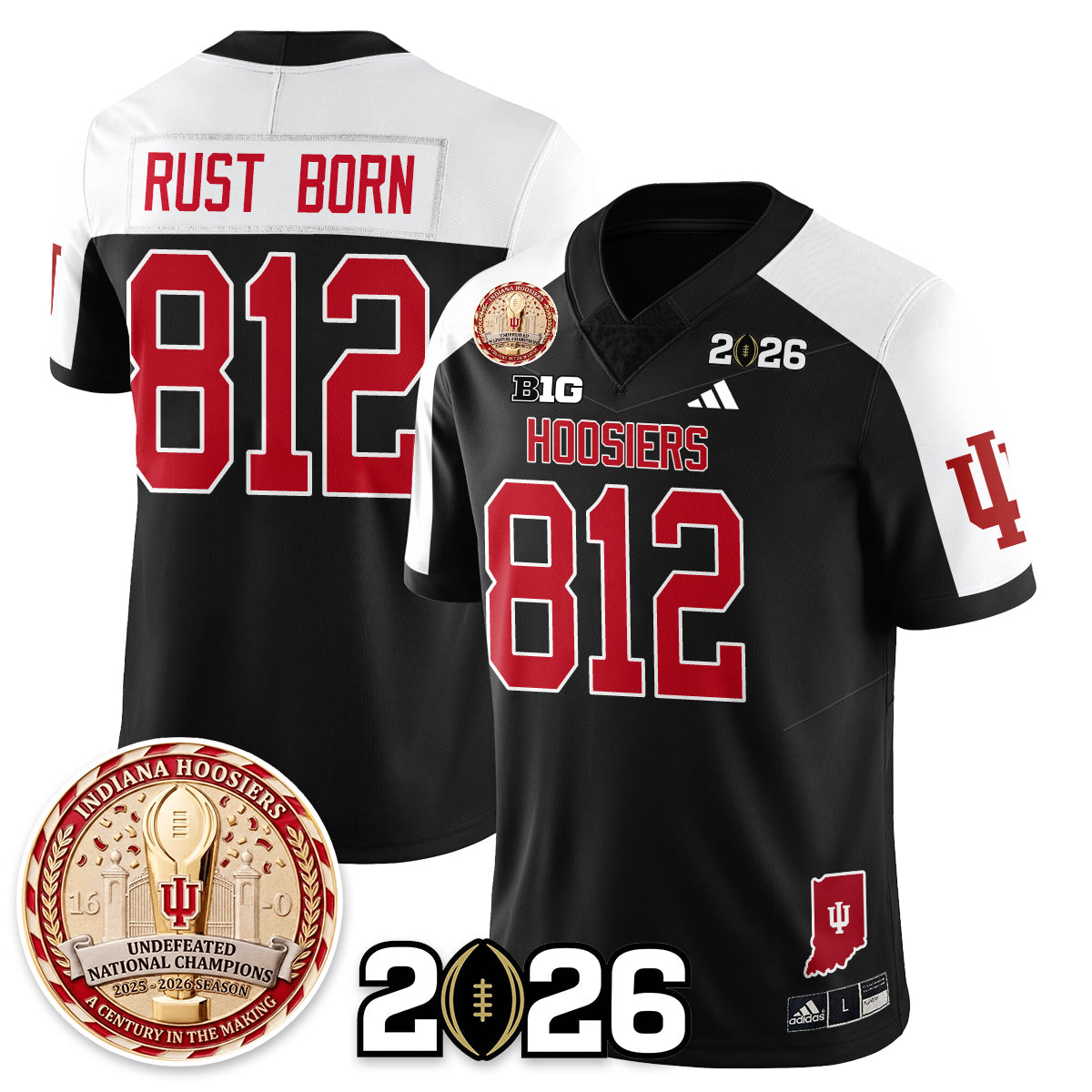 Indiana Hoosiers Vapor Limited Football Jersey V4 - 2025 National Champions - All Stitched