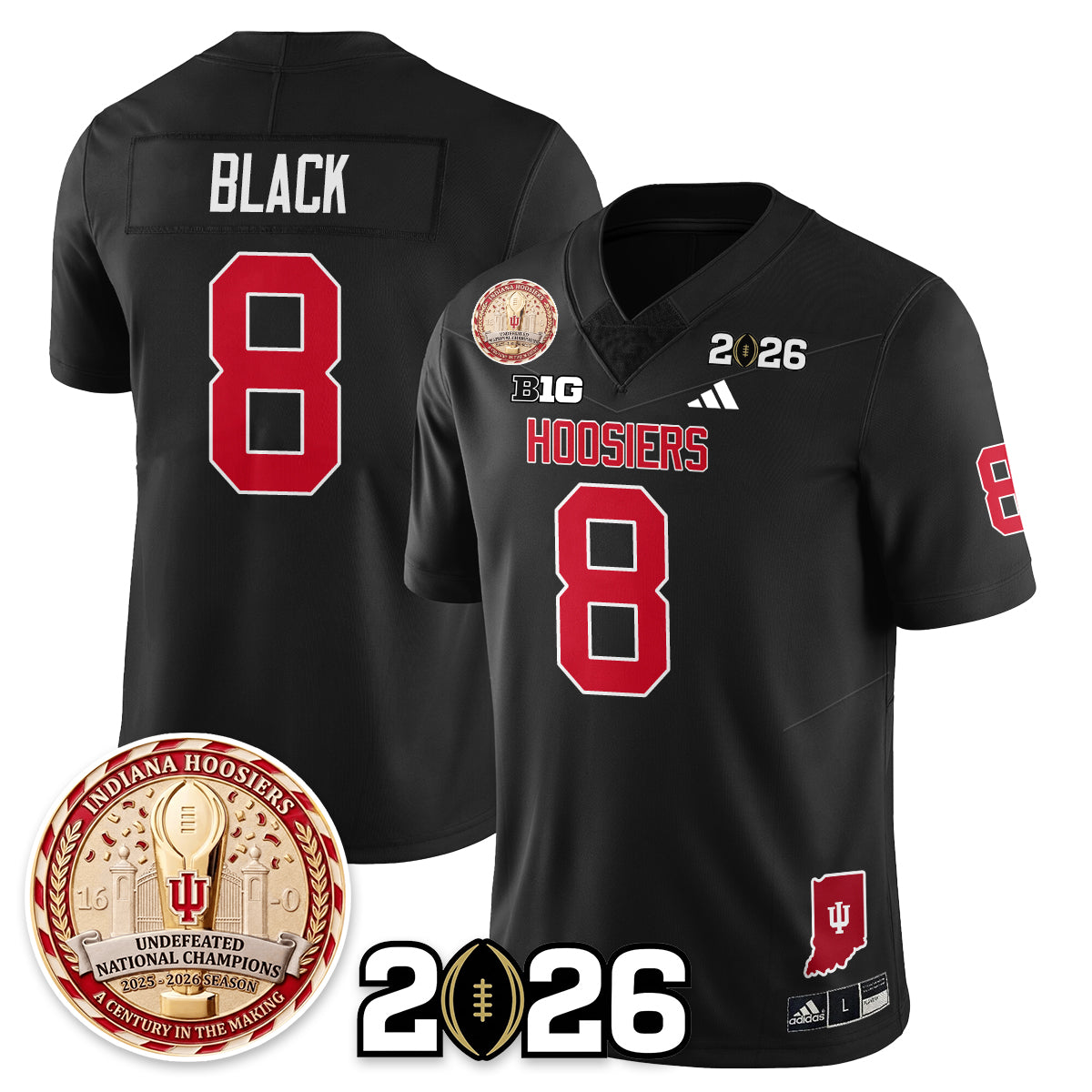 Indiana Hoosiers Vapor Limited Football Jersey V4 - 2025 National Champions - All Stitched