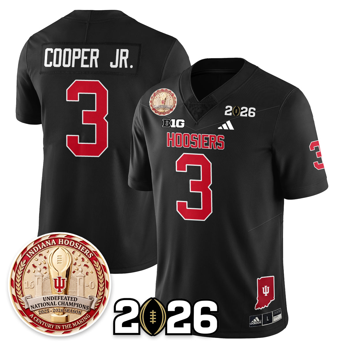 Indiana Hoosiers Vapor Limited Football Jersey V4 - 2025 National Champions - All Stitched