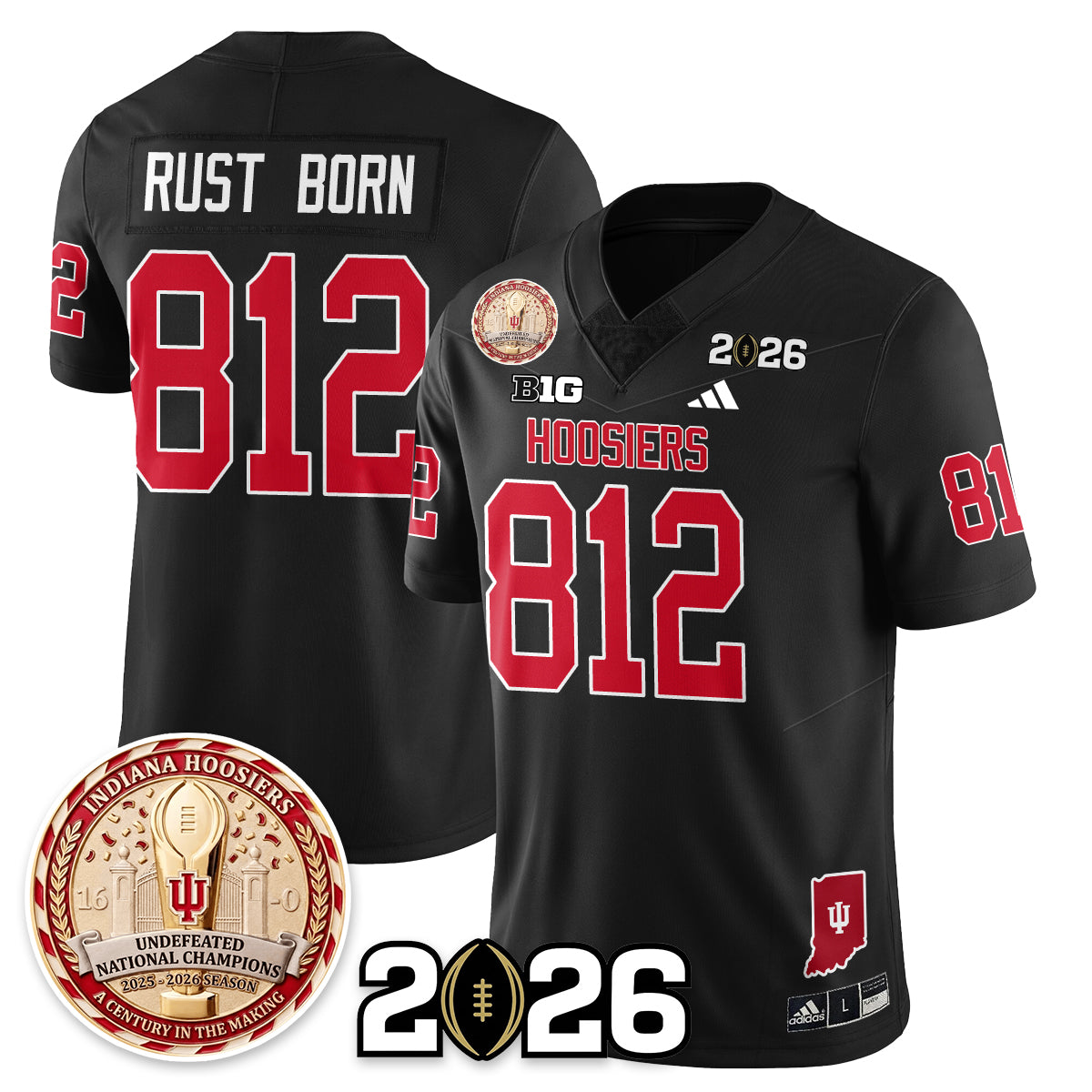 Indiana Hoosiers Vapor Limited Football Jersey V4 - 2025 National Champions - All Stitched