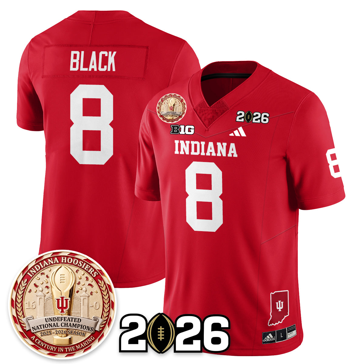 Indiana Hoosiers Vapor Limited Football Jersey V4 - 2025 National Champions - All Stitched