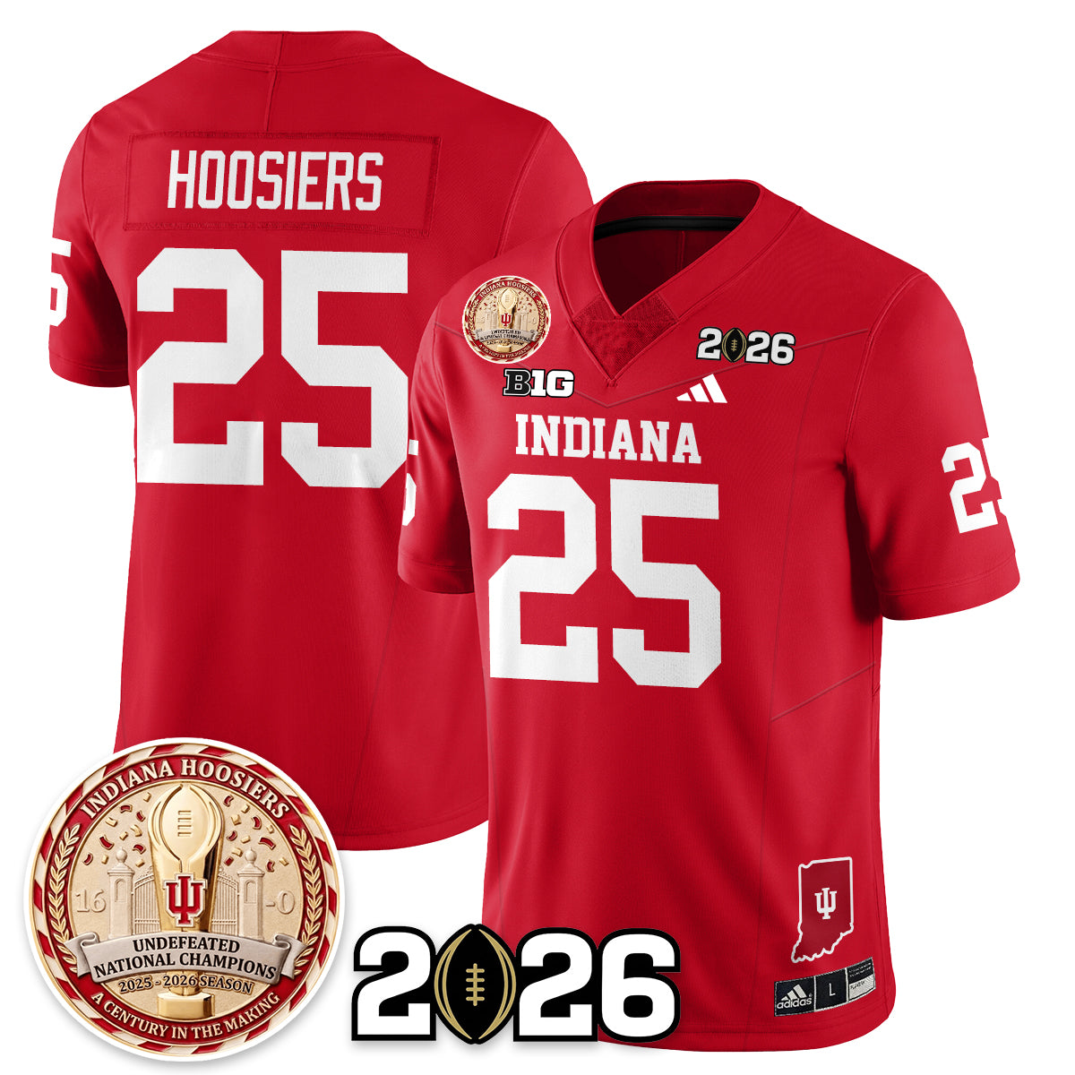 Indiana Hoosiers Vapor Limited Football Jersey V4 - 2025 National Champions - All Stitched