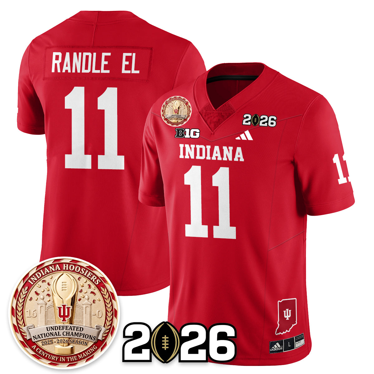 Indiana Hoosiers Vapor Limited Football Jersey V4 - 2025 National Champions - All Stitched