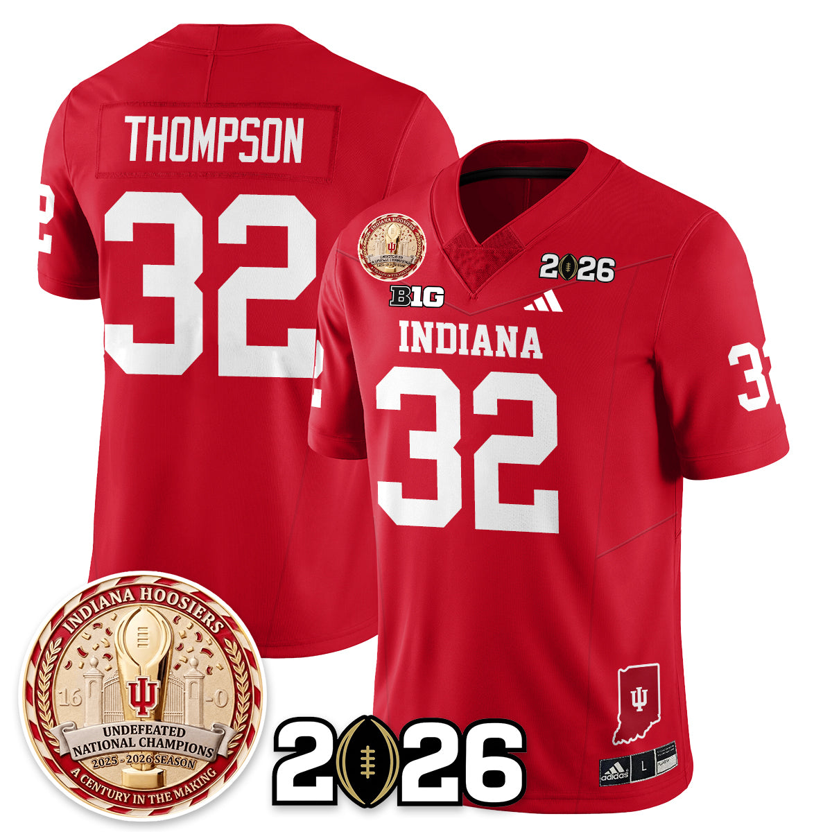 Indiana Hoosiers Vapor Limited Football Jersey V4 - 2025 National Champions - All Stitched