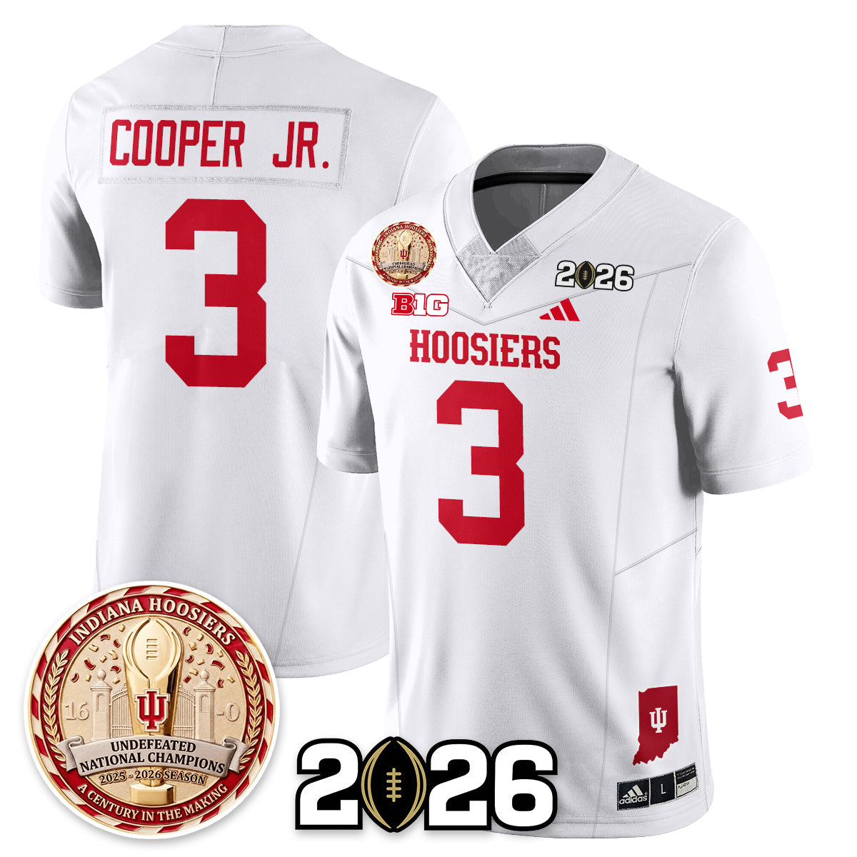 Indiana Hoosiers Vapor Limited Football Jersey V4 - 2025 National Champions - All Stitched