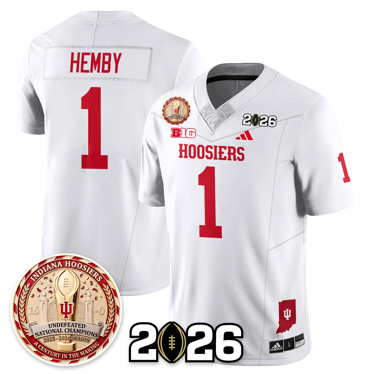 Indiana Hoosiers Vapor Limited Football Jersey V4 - 2025 National Champions - All Stitched