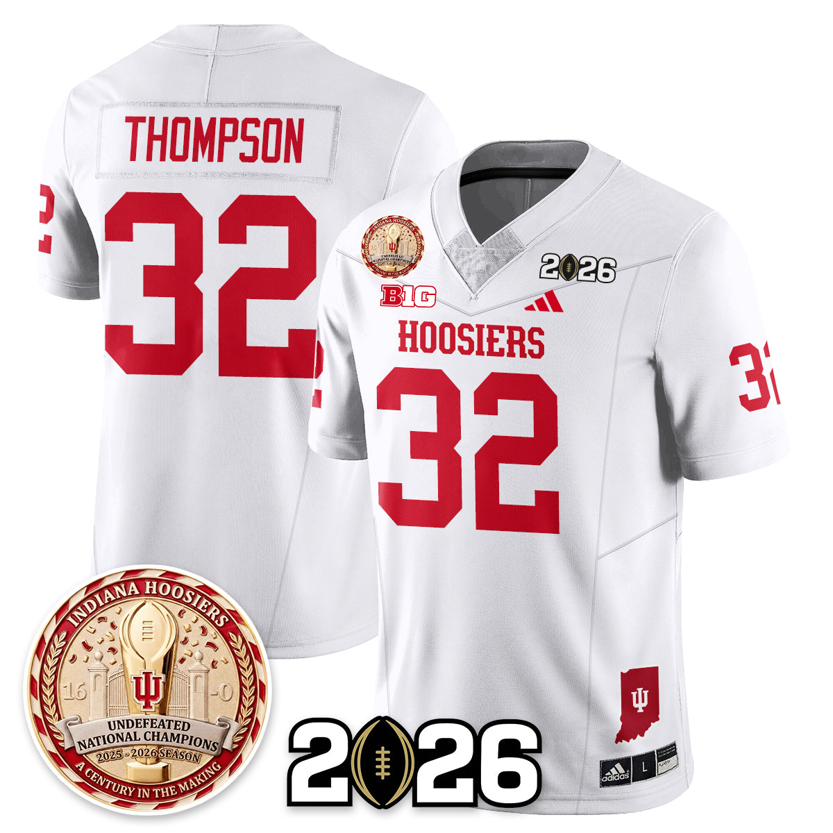 Indiana Hoosiers Vapor Limited Football Jersey V4 - 2025 National Champions - All Stitched