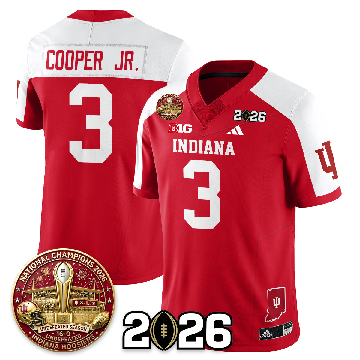 Indiana Hoosiers Vapor Limited Football Jersey V5 - 2025 National Champions - All Stitched