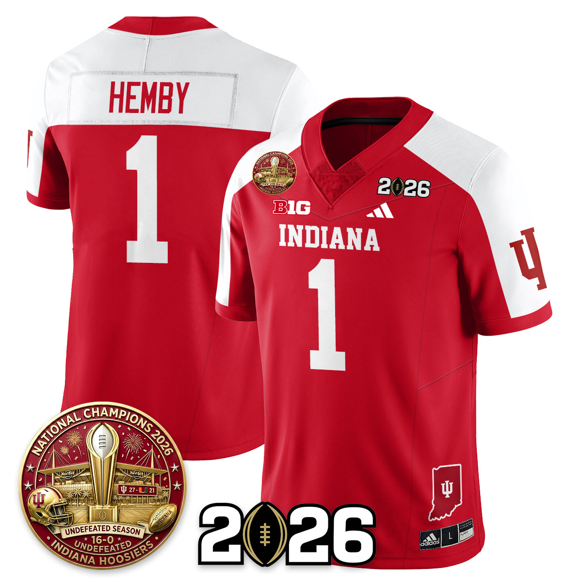 Indiana Hoosiers Vapor Limited Football Jersey V5 - 2025 National Champions - All Stitched