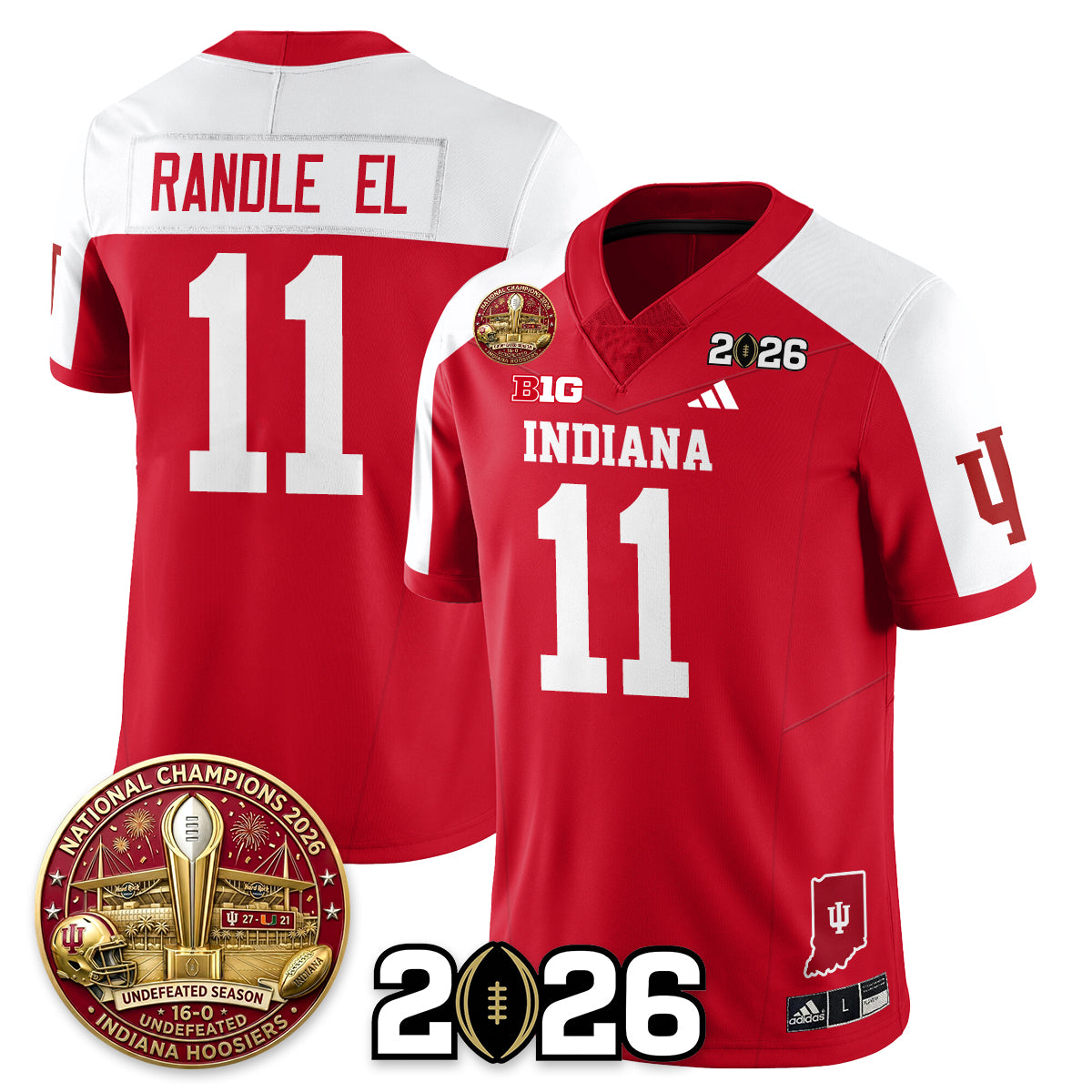 Indiana Hoosiers Vapor Limited Football Jersey V5 - 2025 National Champions - All Stitched