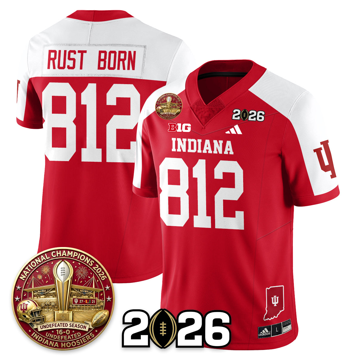 Indiana Hoosiers Vapor Limited Football Jersey V5 - 2025 National Champions - All Stitched