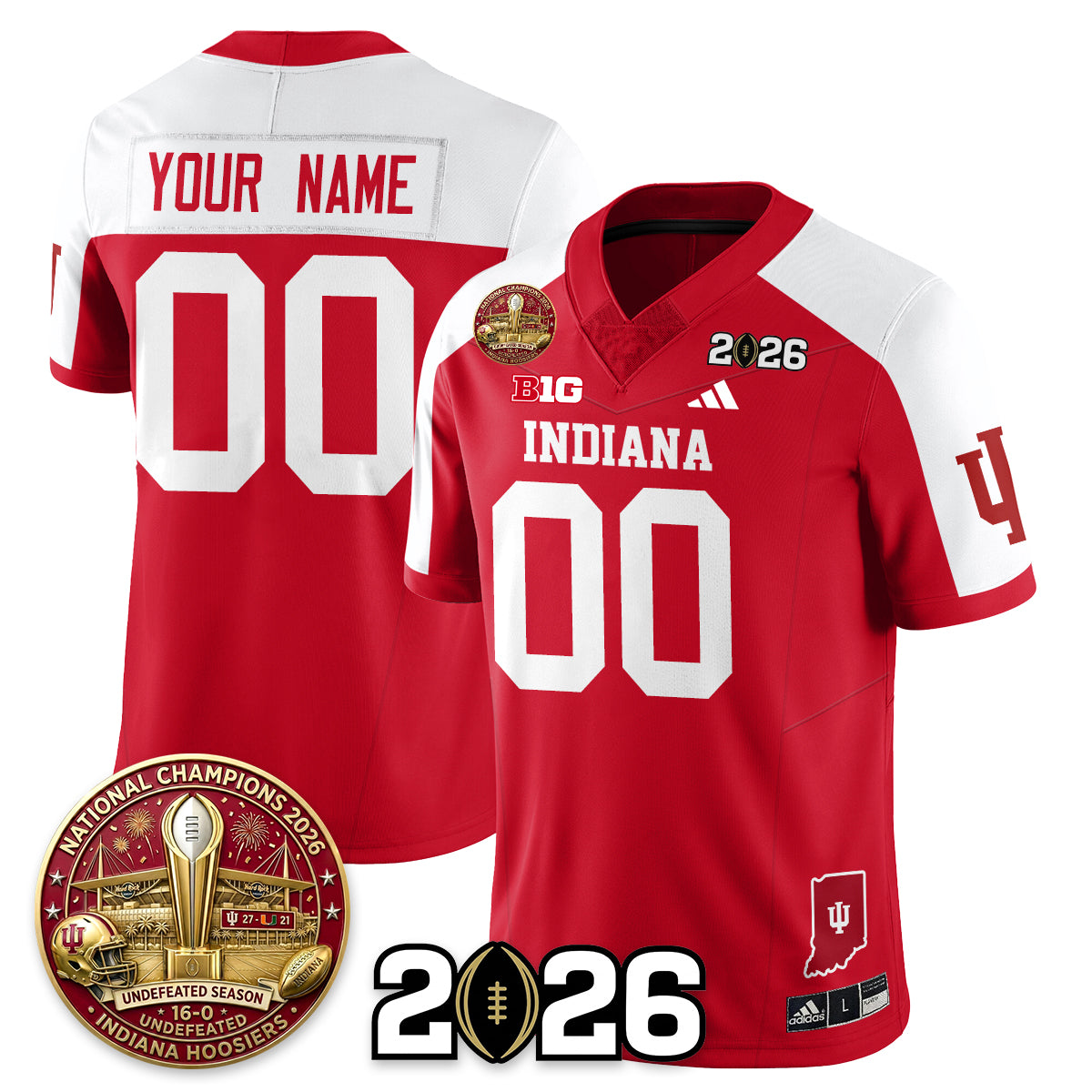 Indiana Hoosiers Vapor Limited Football Custom Jersey V5 - 2025 National Champions - All Stitched