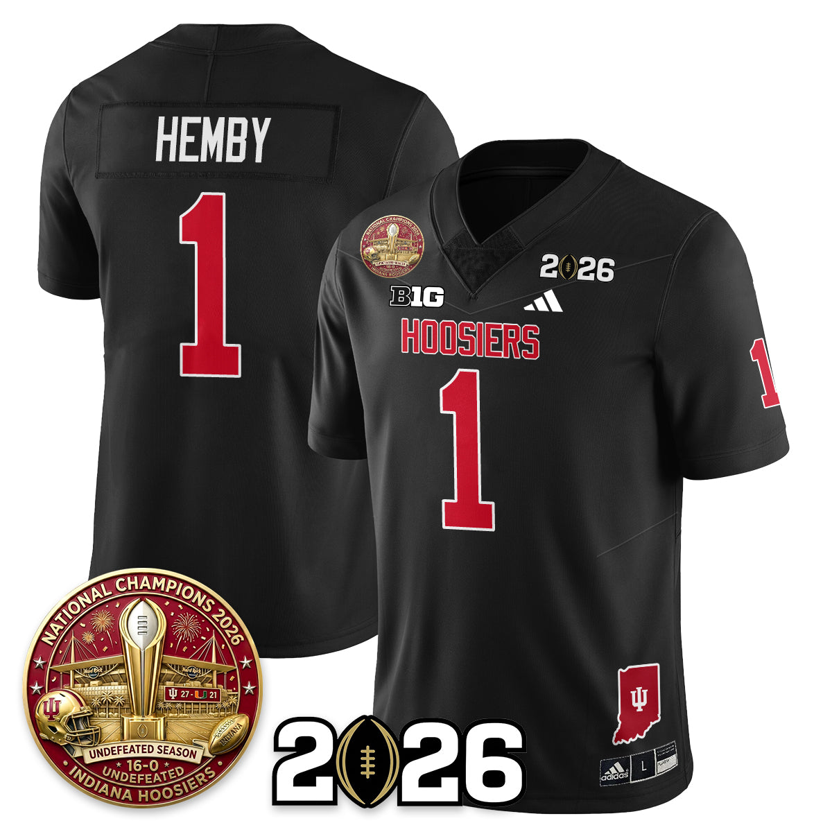 Indiana Hoosiers Vapor Limited Football Jersey V5 - 2025 National Champions - All Stitched