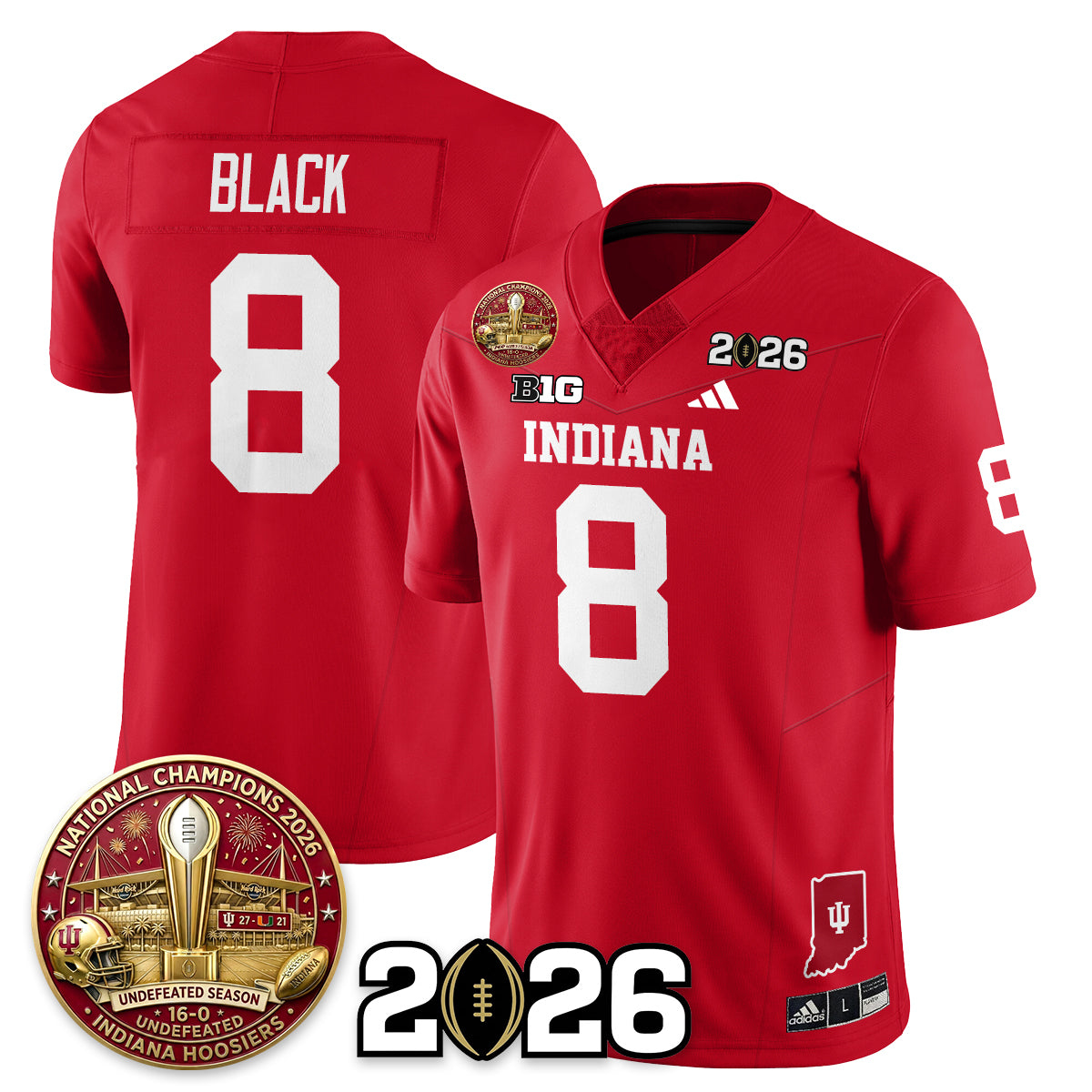 Indiana Hoosiers Vapor Limited Football Jersey V5 - 2025 National Champions - All Stitched