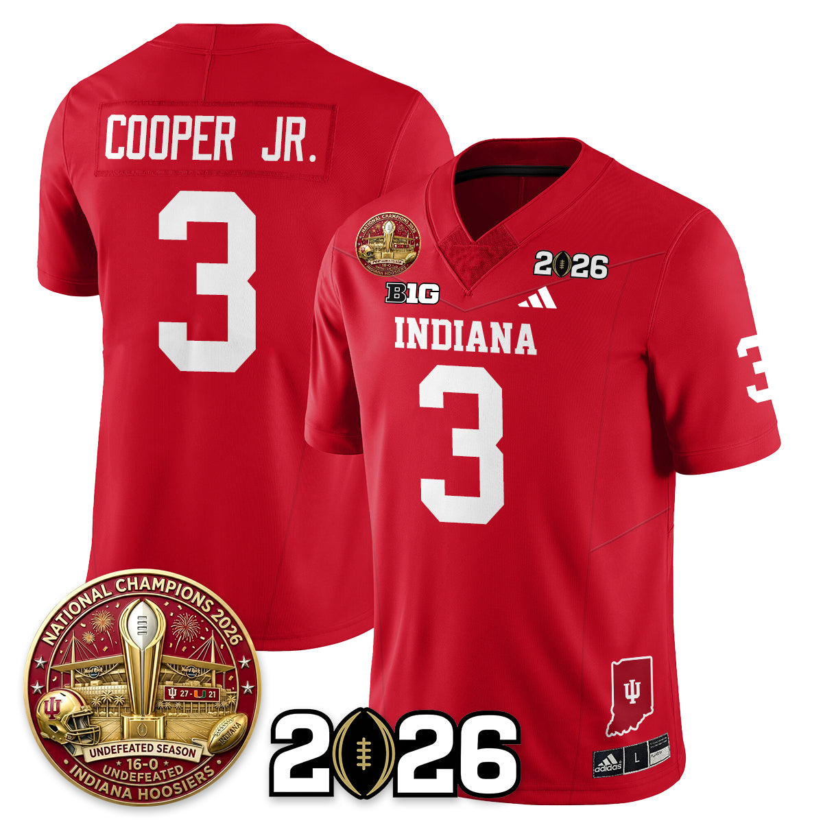 Indiana Hoosiers Vapor Limited Football Jersey V5 - 2025 National Champions - All Stitched