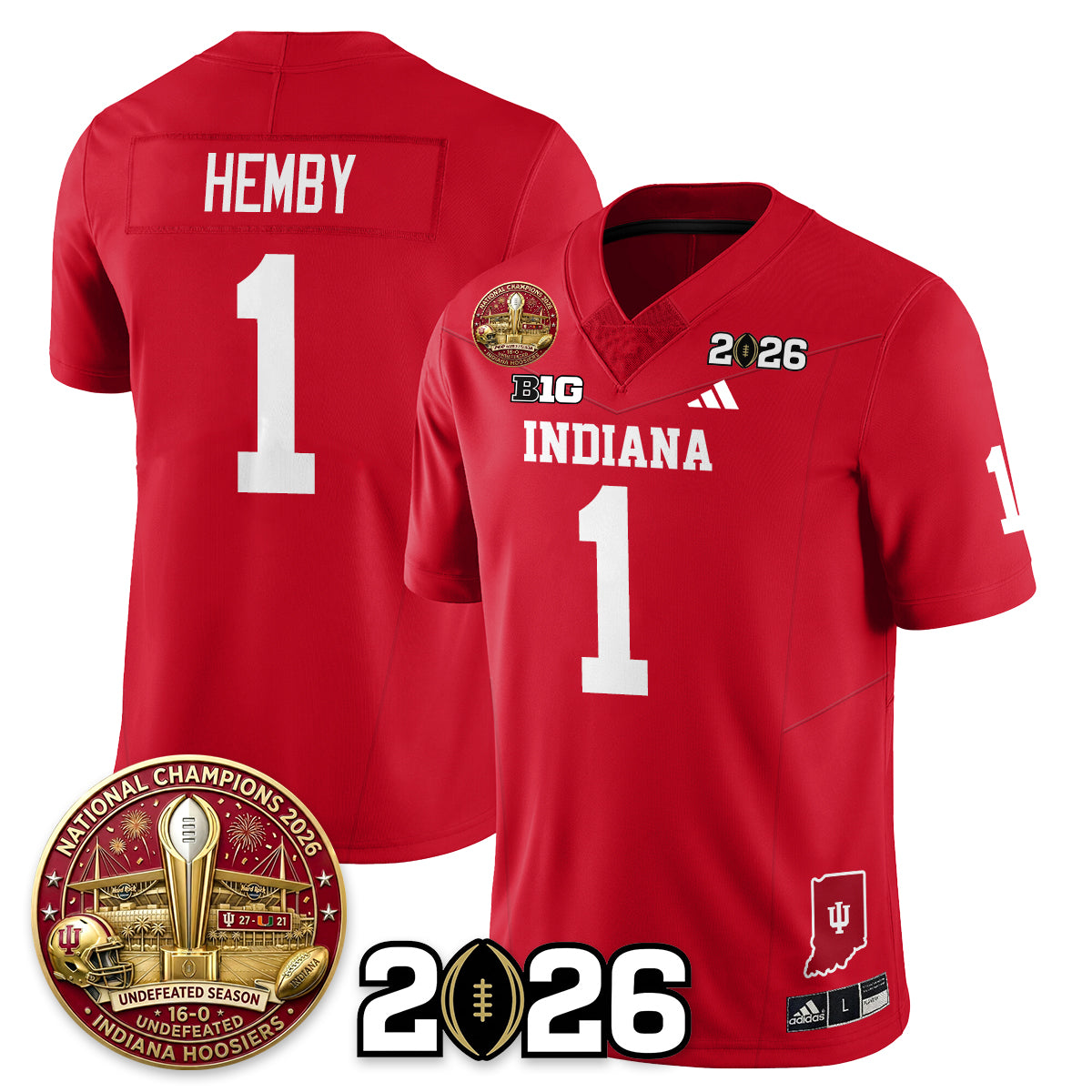 Indiana Hoosiers Vapor Limited Football Jersey V5 - 2025 National Champions - All Stitched