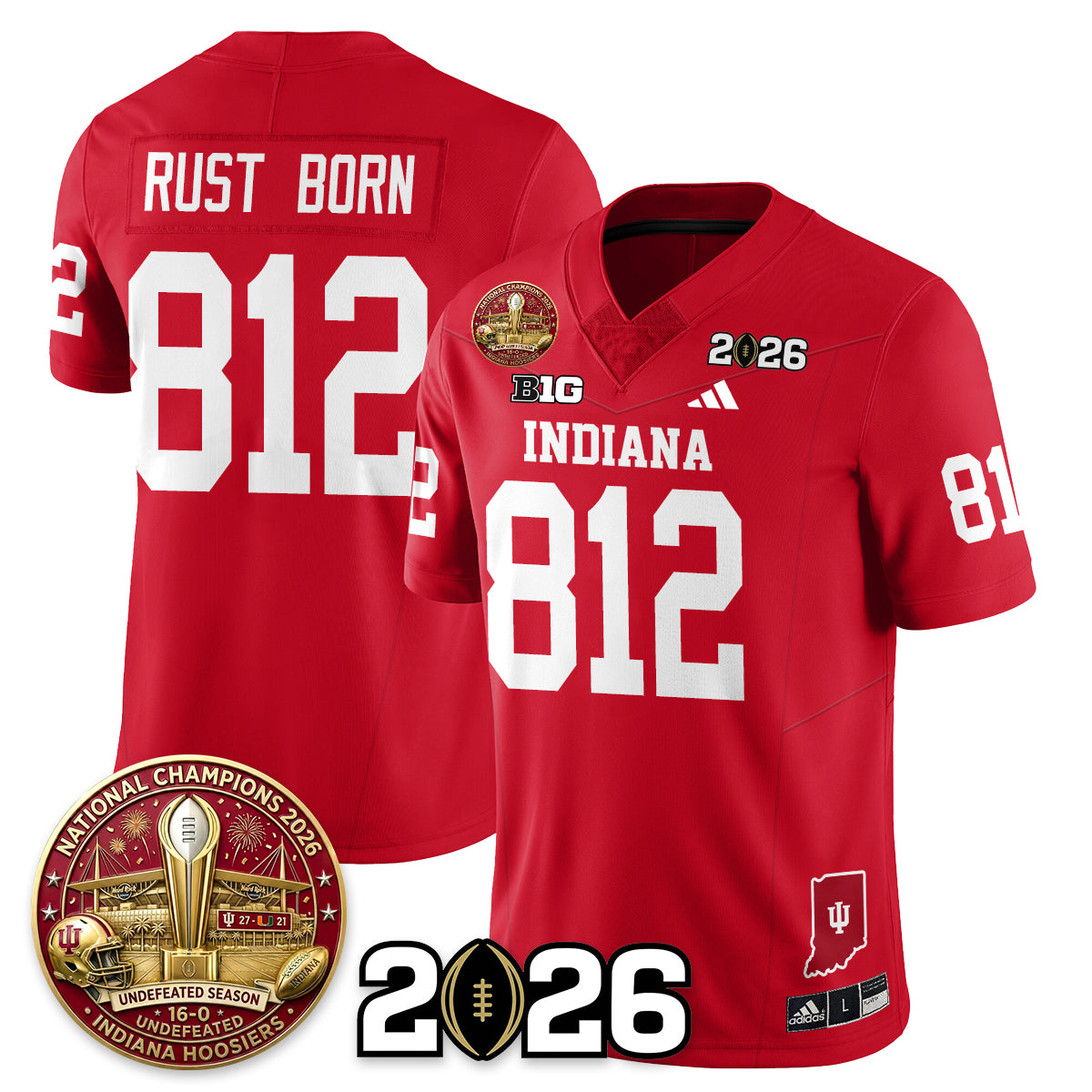 Indiana Hoosiers Vapor Limited Football Jersey V5 - 2025 National Champions - All Stitched