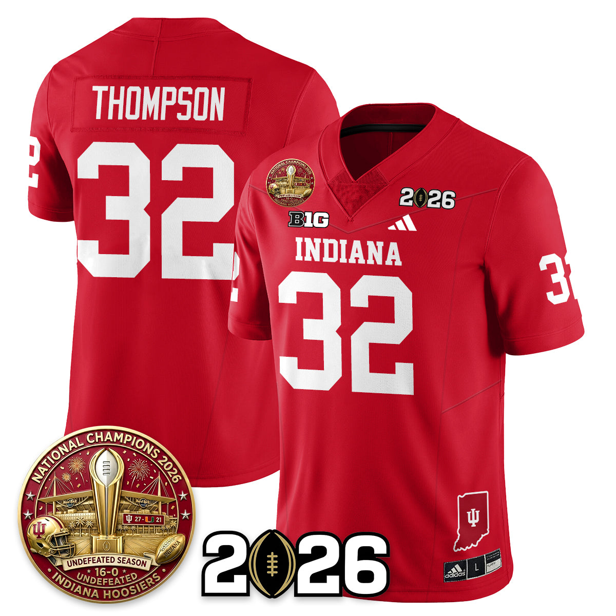 Indiana Hoosiers Vapor Limited Football Jersey V5 - 2025 National Champions - All Stitched