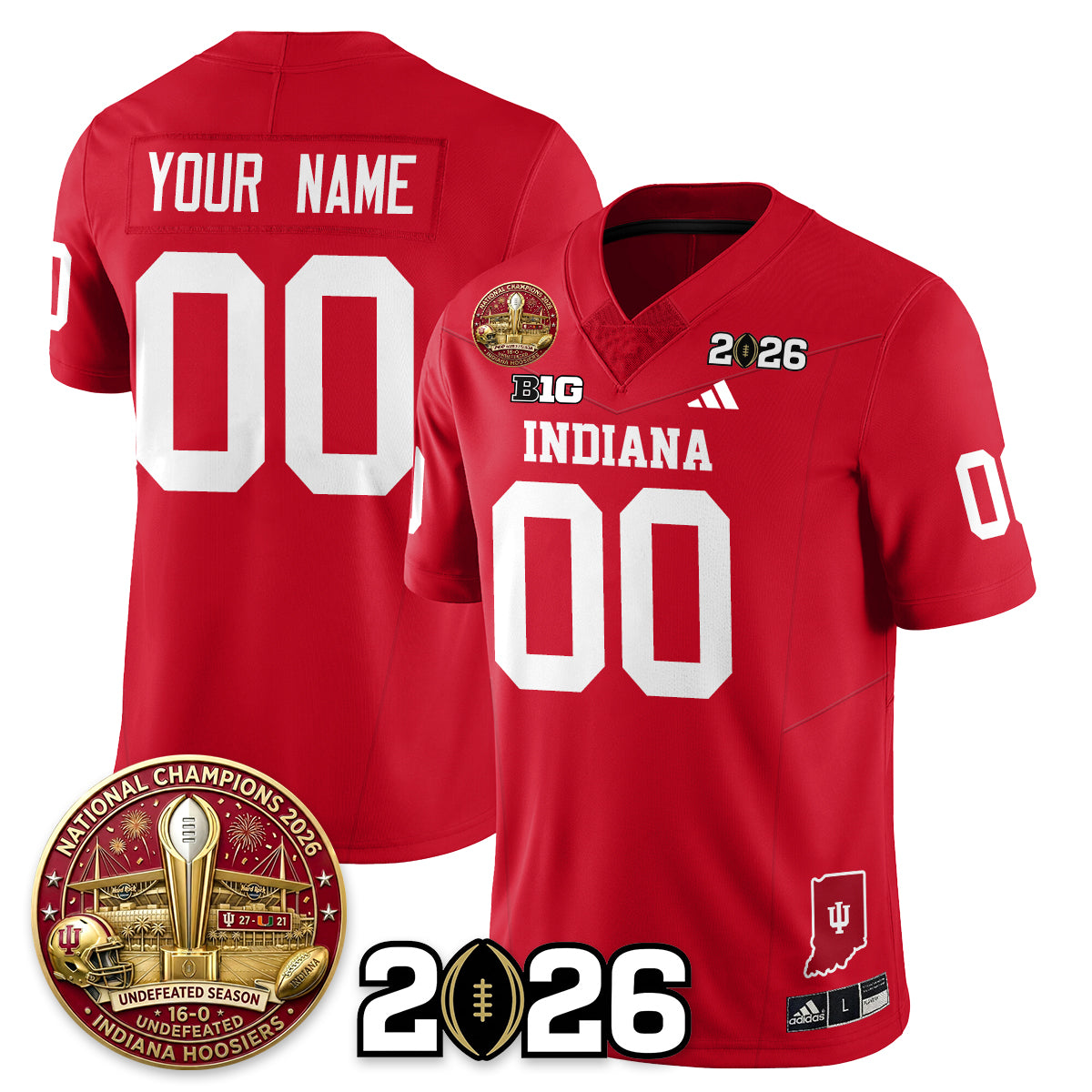 Indiana Hoosiers Vapor Limited Football Jersey V5 - 2025 National Champions - All Stitched
