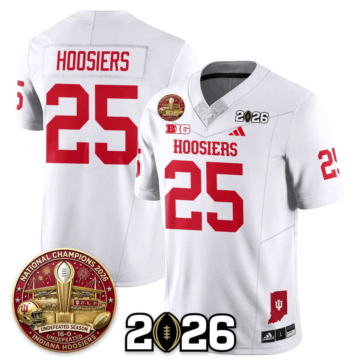 Indiana Hoosiers Vapor Limited Football Jersey V5 - 2025 National Champions - All Stitched