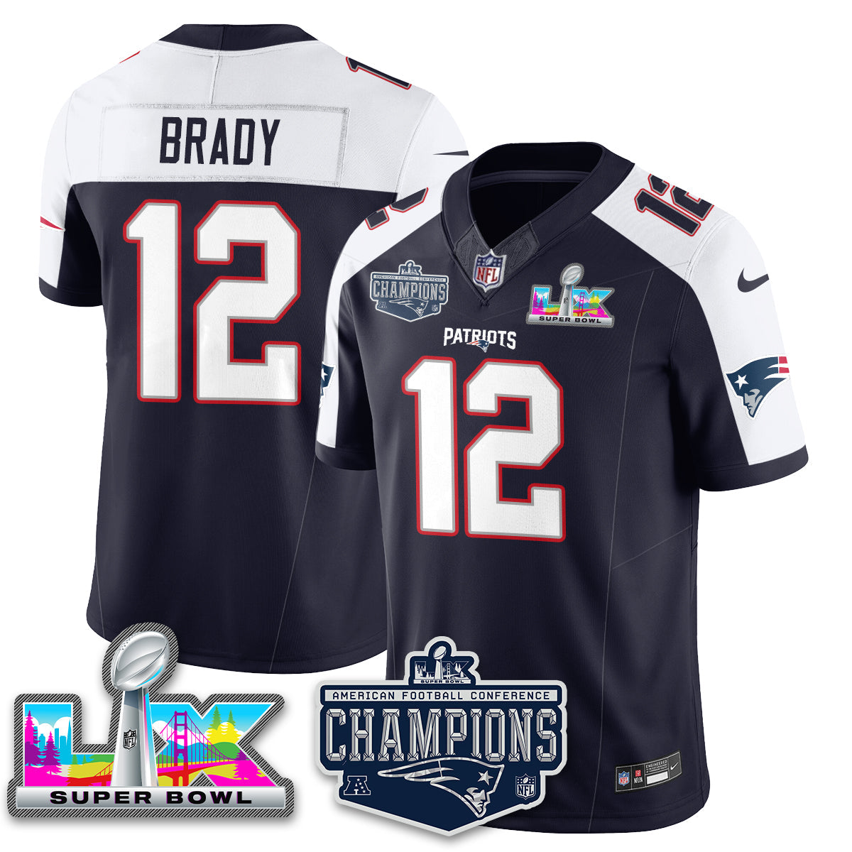 NE 2025 AFC Champions Vapor Limited Jersey - All Stitched