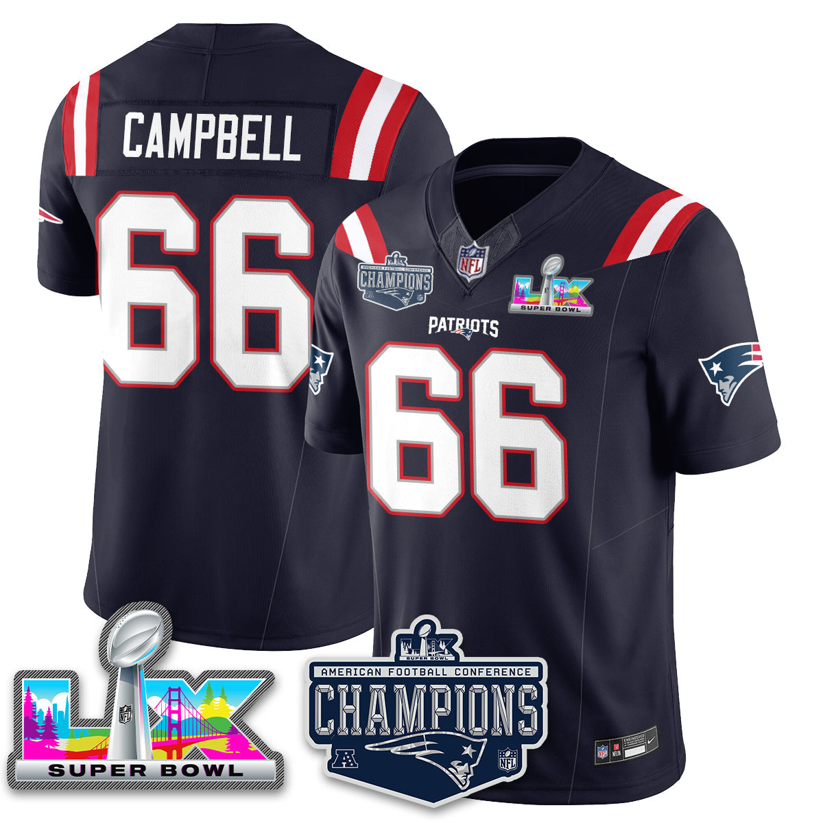 NE 2025 AFC Champions Vapor Limited Jersey - All Stitched