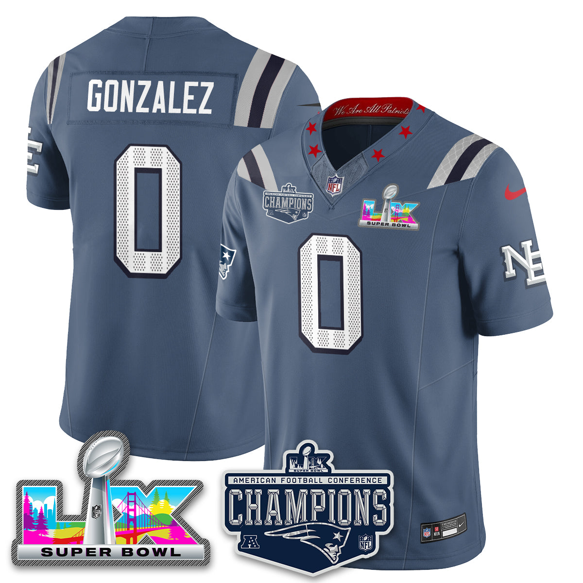NE 2025 AFC Champions Vapor Limited Jersey - All Stitched