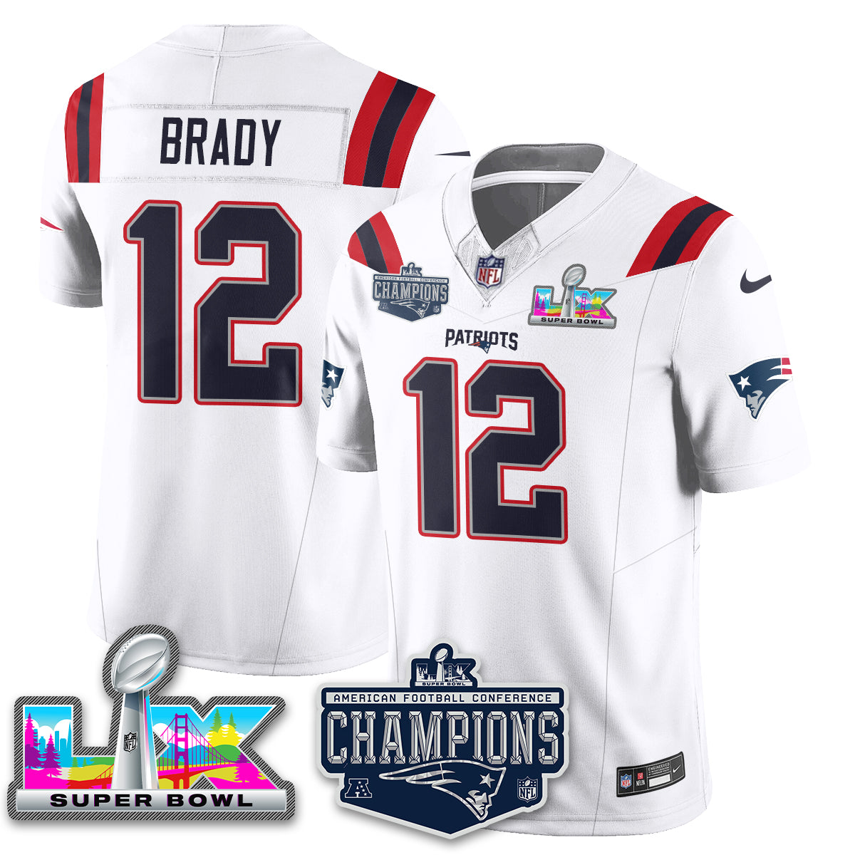 NE 2025 AFC Champions Vapor Limited Jersey - All Stitched