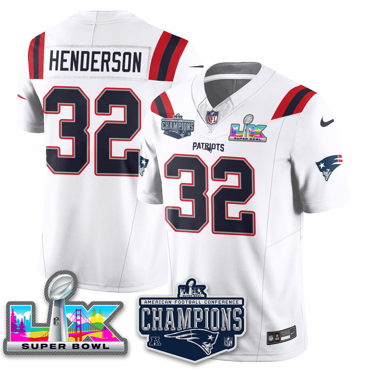 NE 2025 AFC Champions Vapor Limited Jersey - All Stitched