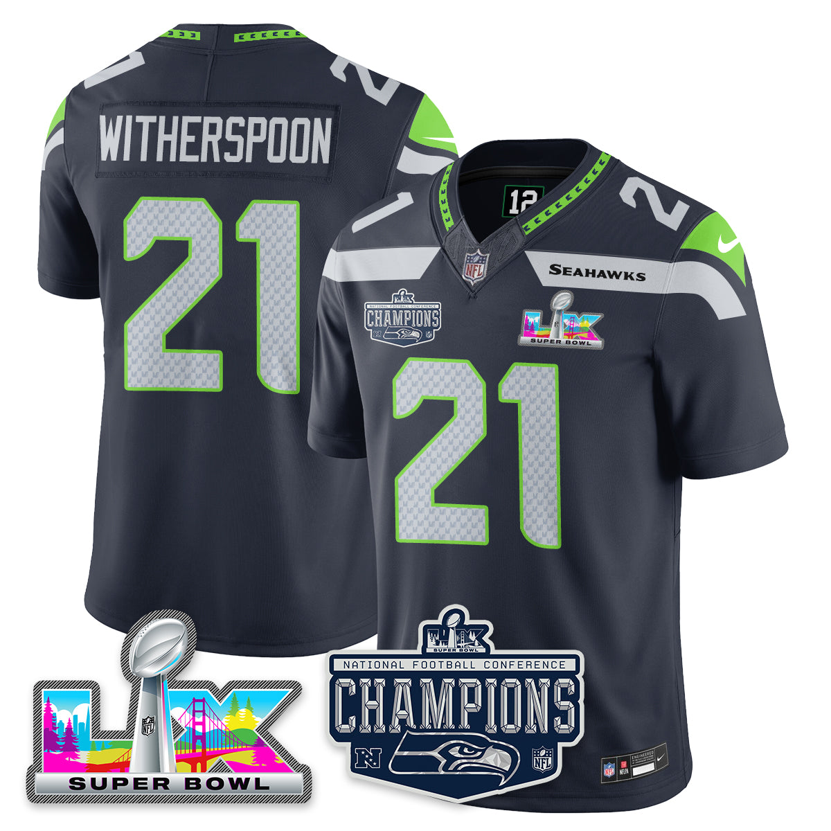 SEA 2025 NFC Champions Vapor Limited Jersey - All Stitched