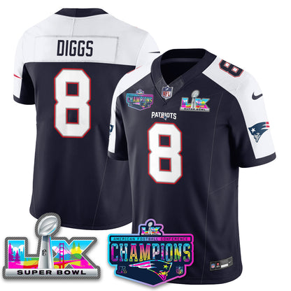 Women's NE 2025 Vapor Jersey - AFC Champions Limited Patch - All Stitched