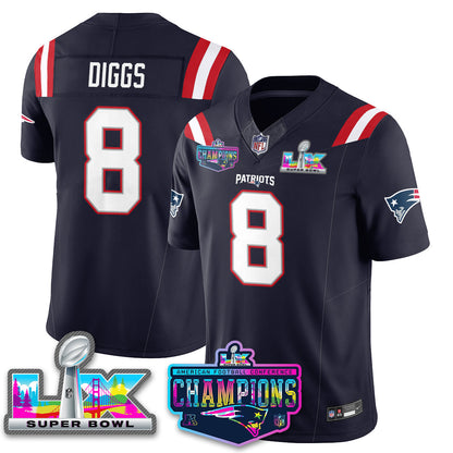 NE 2025 Vapor Jersey - AFC Champions Limited Patch - All Stitched