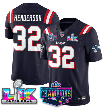 Women's NE 2025 Vapor Jersey - AFC Champions Limited Patch - All Stitched