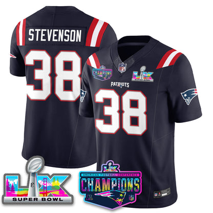 Women's NE 2025 Vapor Jersey - AFC Champions Limited Patch - All Stitched