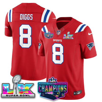 Women's NE 2025 Vapor Jersey - AFC Champions Limited Patch - All Stitched