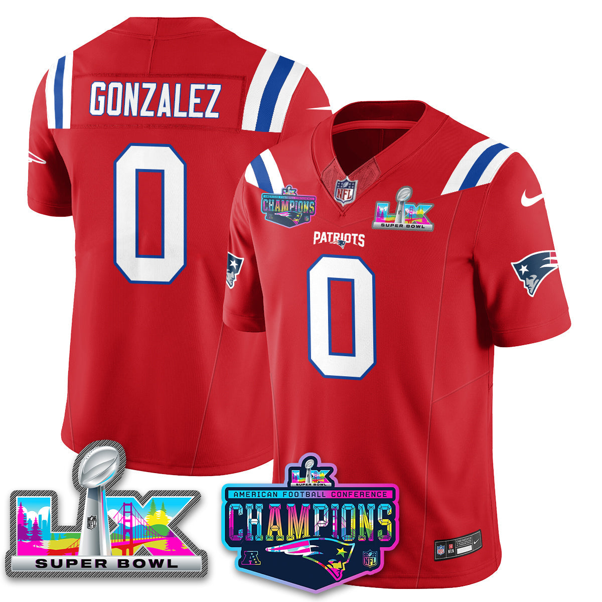 Women's NE 2025 Vapor Jersey - AFC Champions Limited Patch - All Stitched