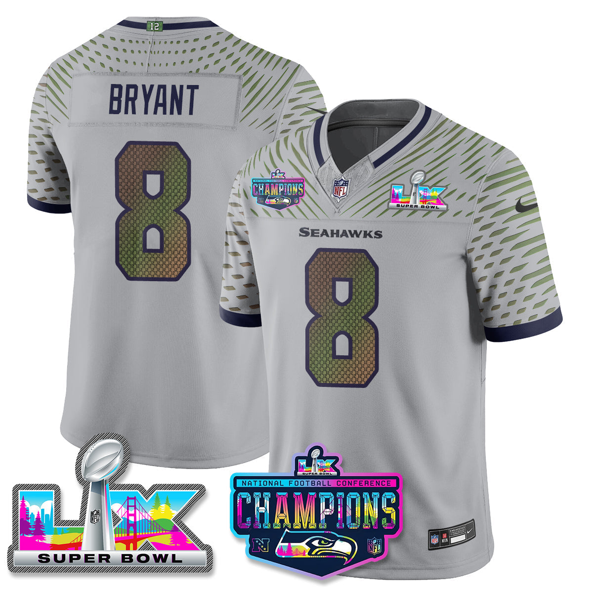 Women's SEA 2025 Vapor Limited Jersey - NFC Champions Limited Patch - All Stitched