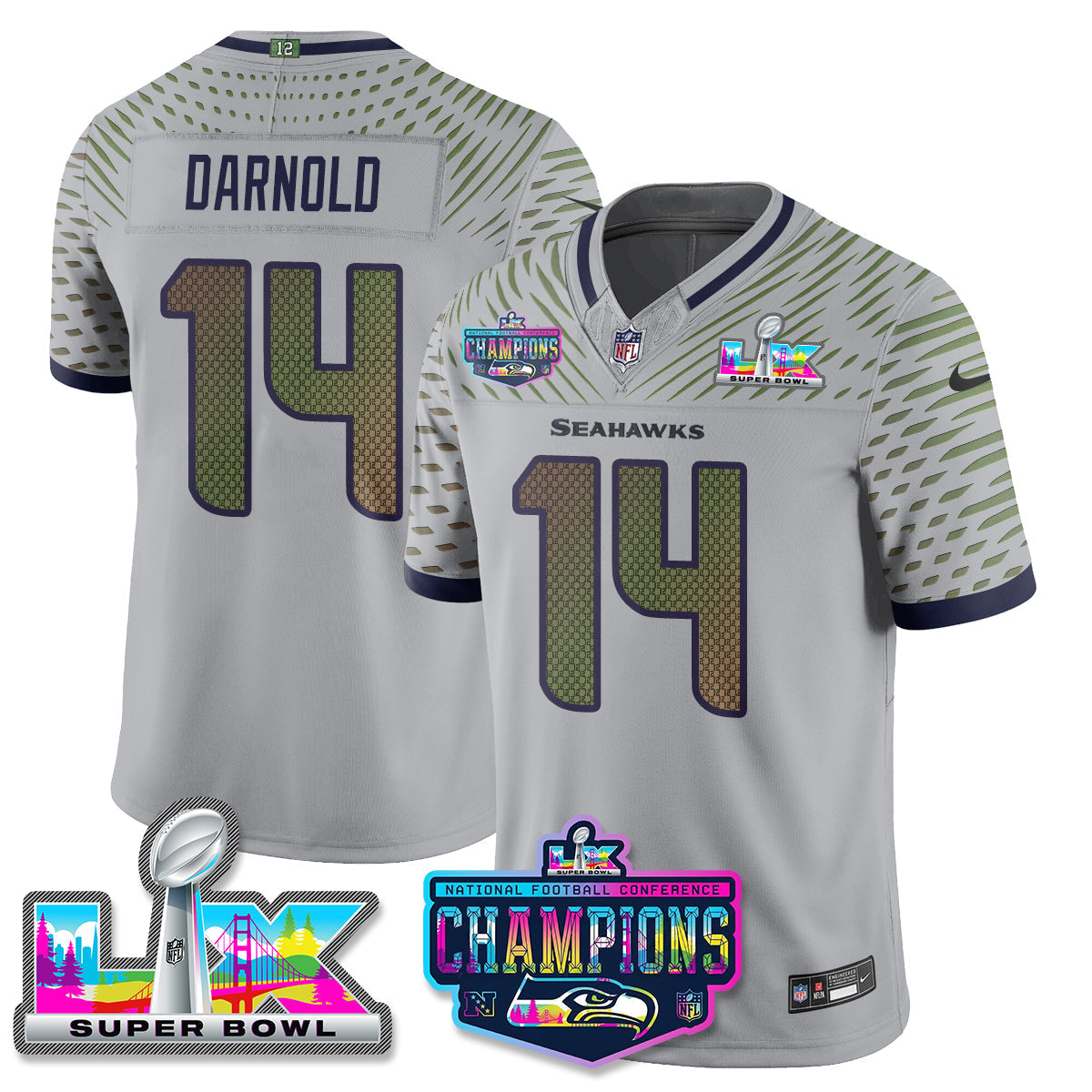 Women's SEA 2025 Vapor Limited Jersey - NFC Champions Limited Patch - All Stitched