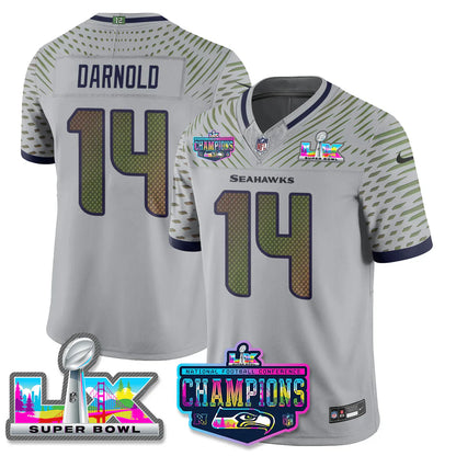 SEA NFC Champs & S.B LX Patch Gold Vapor Limited Jersey - All Stitched