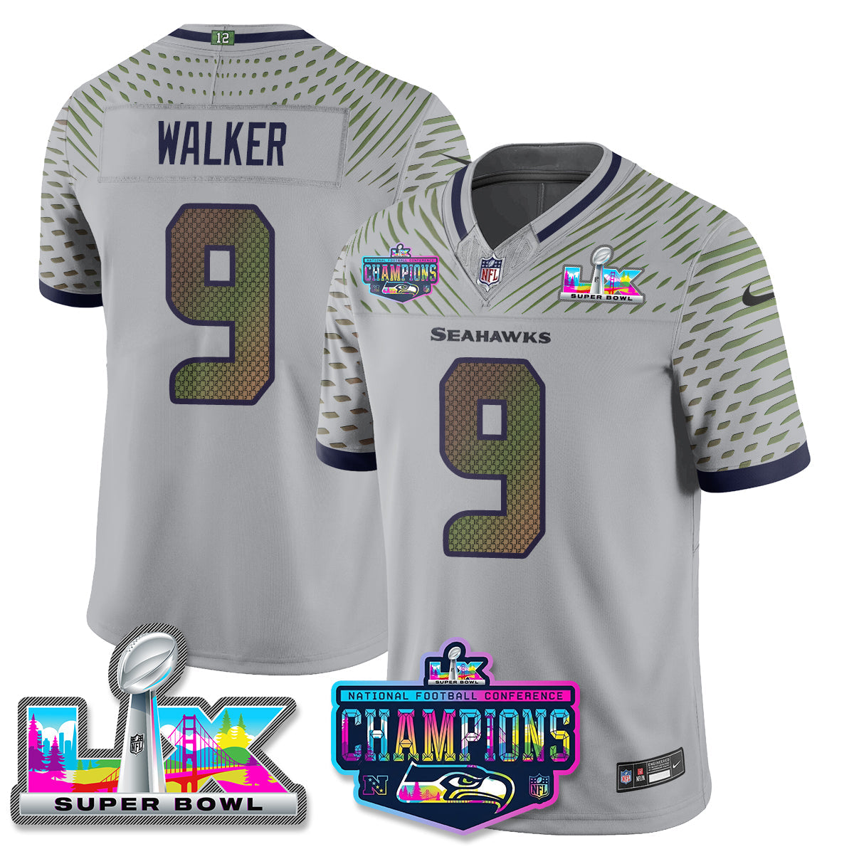Women's SEA 2025 Vapor Limited Jersey - NFC Champions Limited Patch - All Stitched